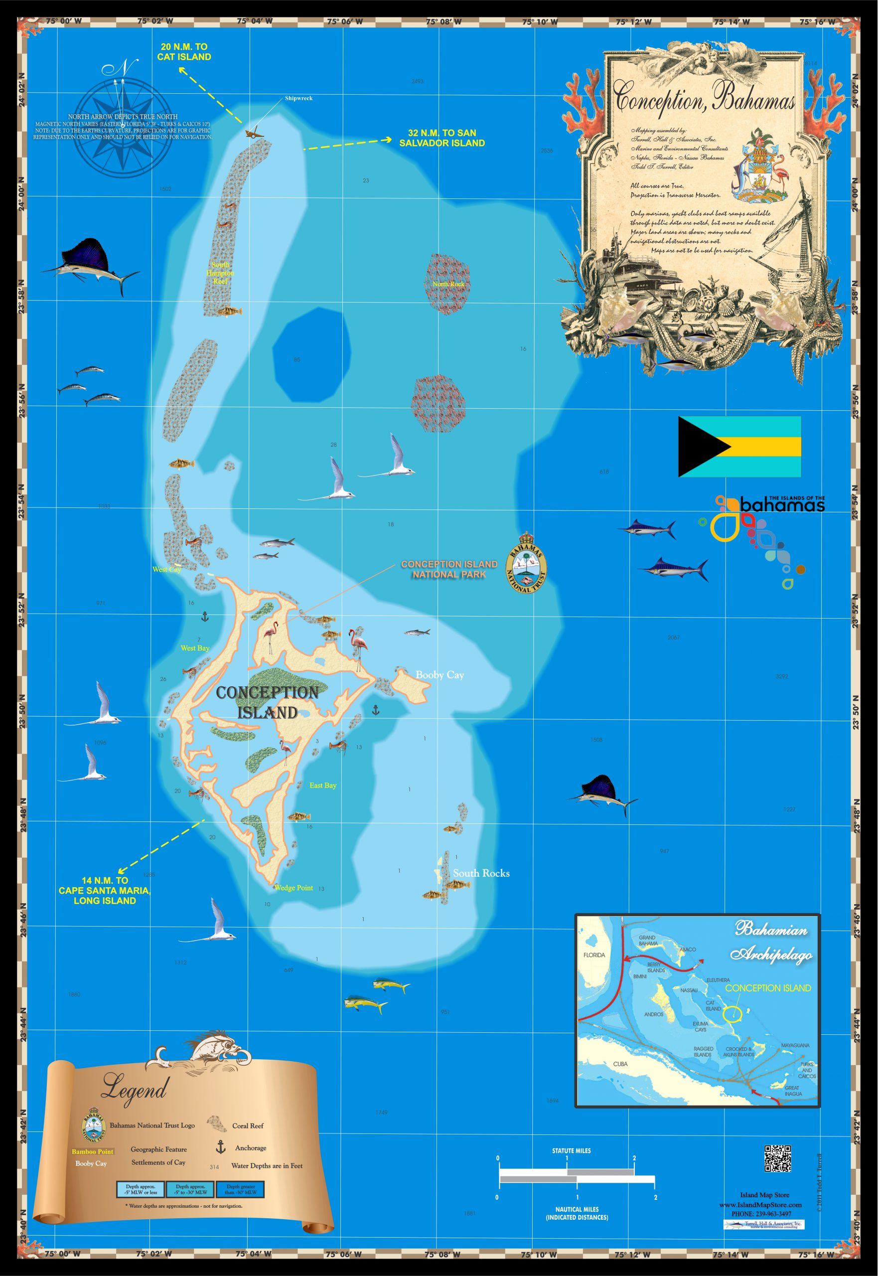 History of Conception Island in The Bahamas Island Map Publishing
