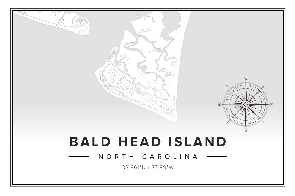 Bald Head Island Map Islands Art & Bookstore