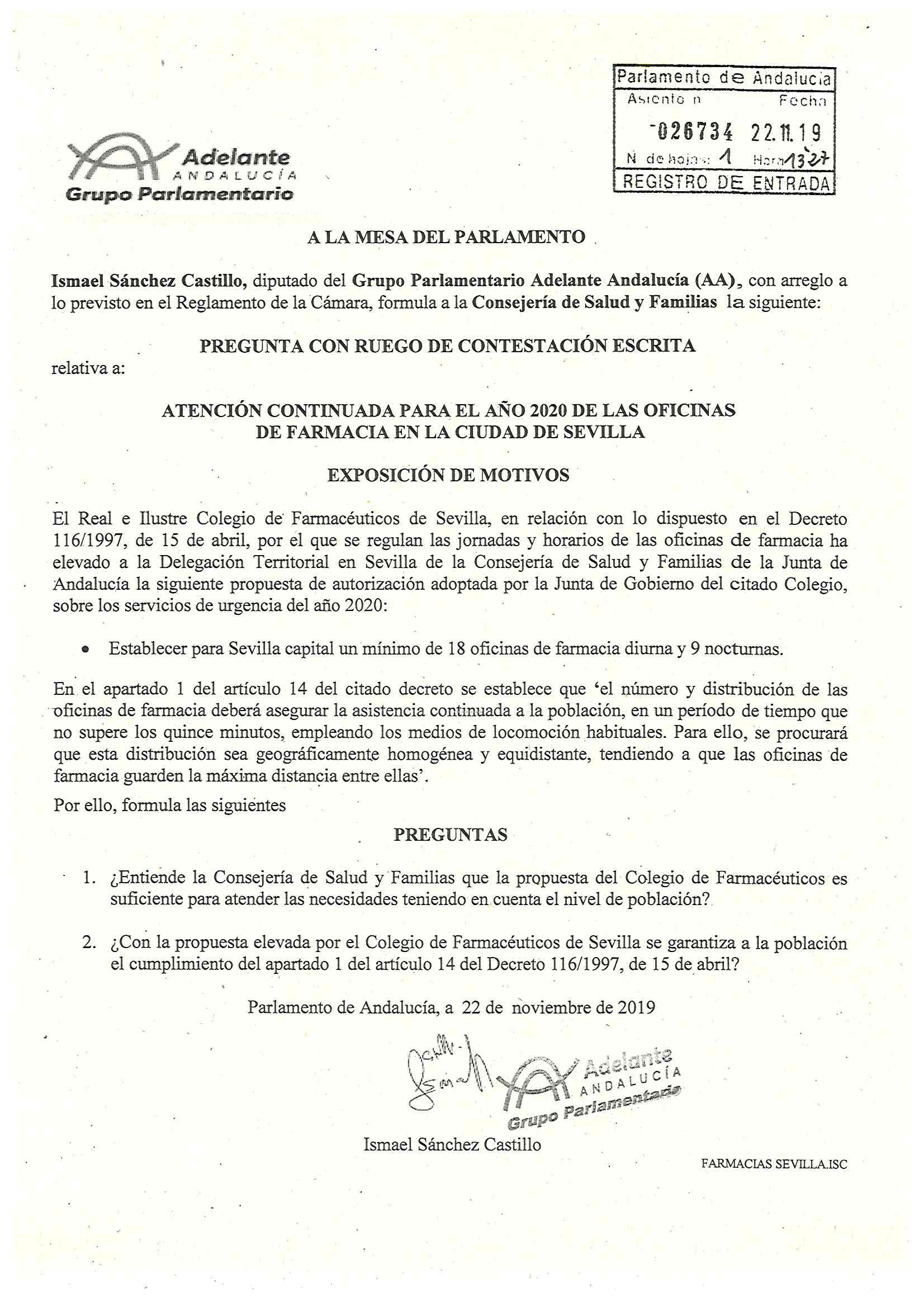 Atención continuada para el año 2020 de las oficinas de Farmacia en la
