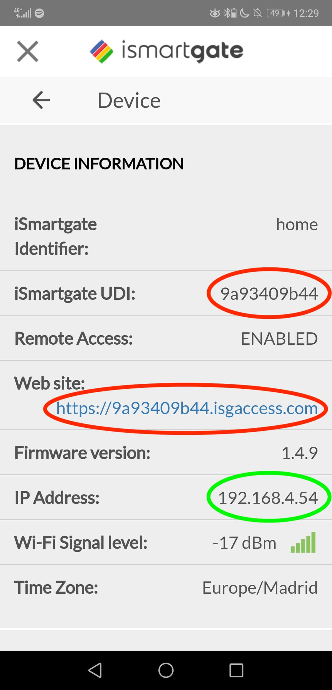 How can I find the UDI or the IP address of my ismartgate device