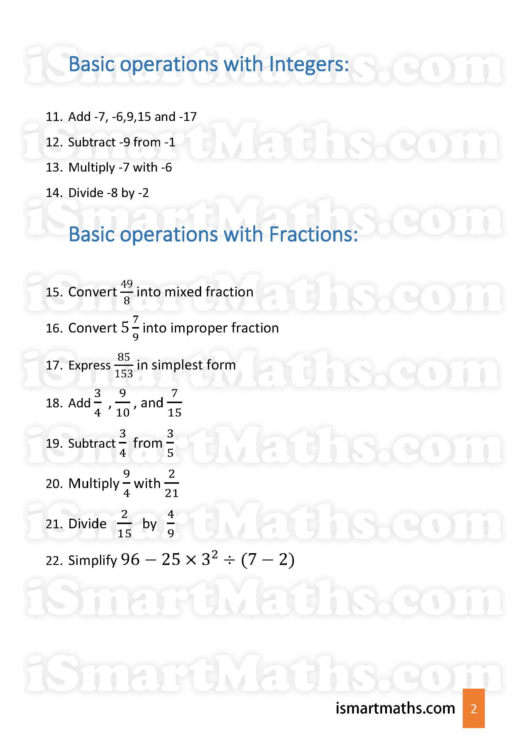 Maths skill Test