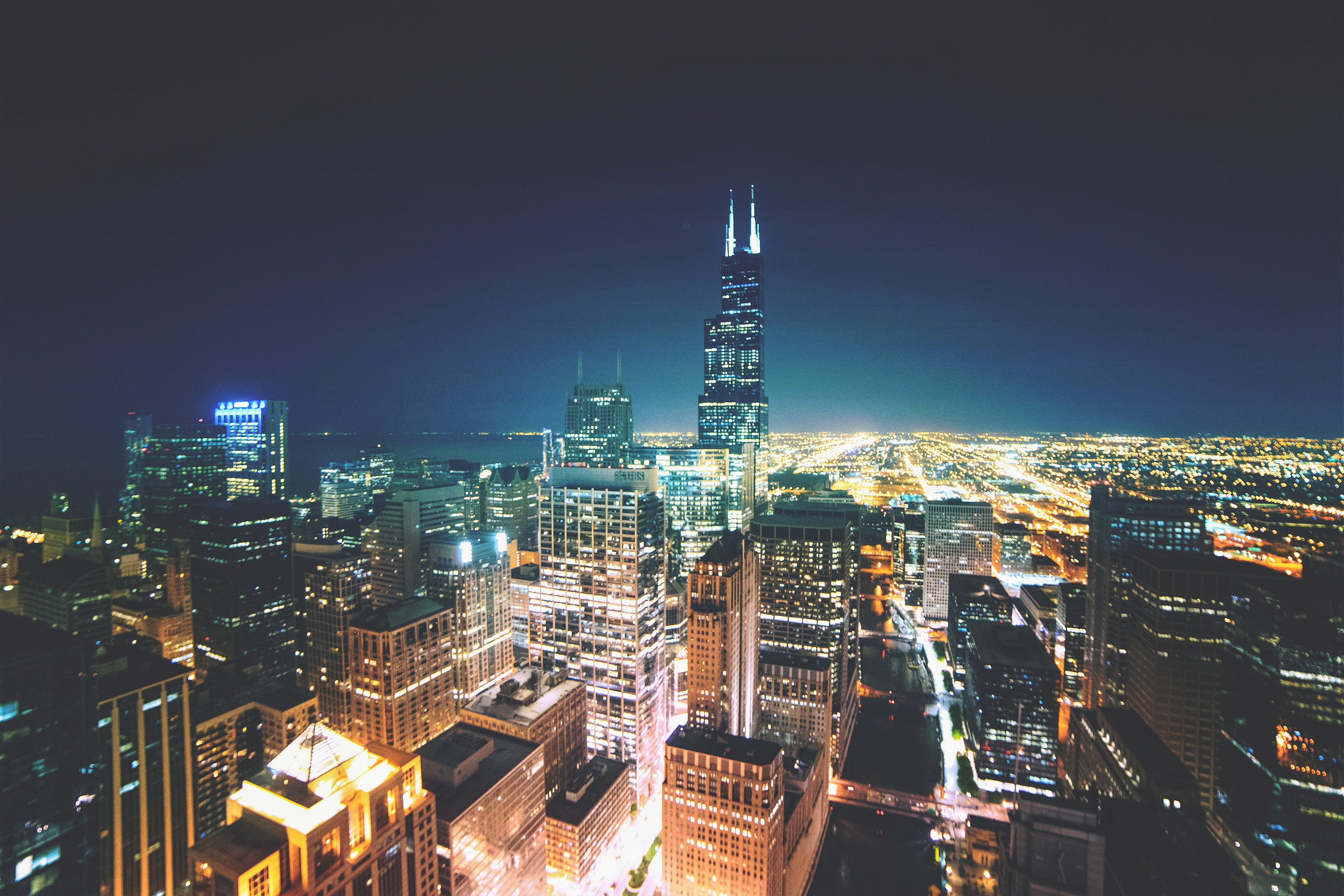 Chicago By Night RoyaltyFree Stock Photo