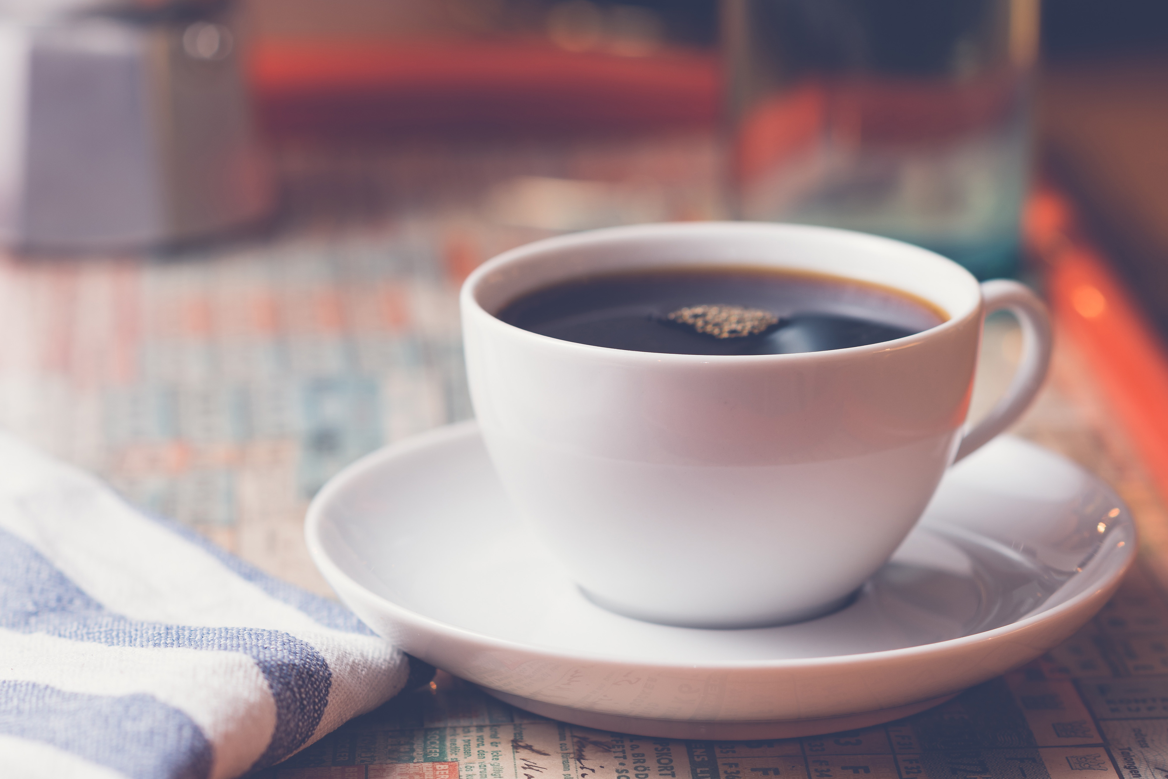 Black Coffee in Cafe RoyaltyFree Stock Photo and Image