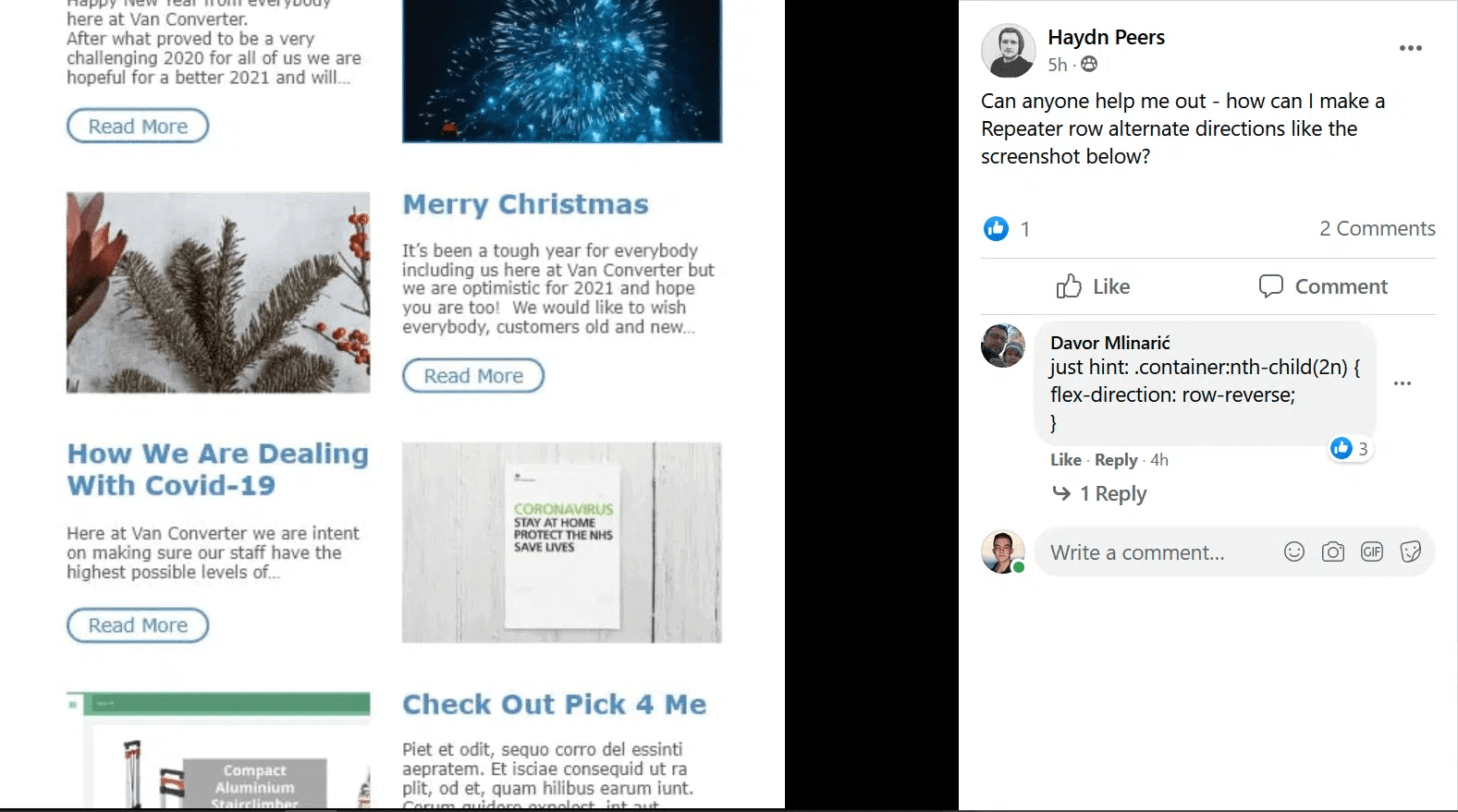 Alternating Repeater Layout On Oxygen Builder Isotropic
