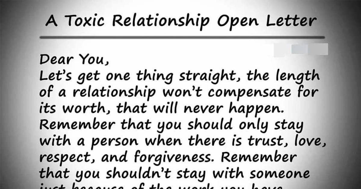 A Toxic Relationship Open Letter. iSpecially