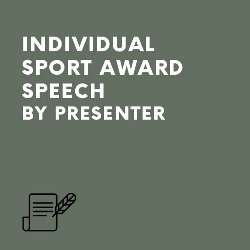 Individual Sport Award Speech by Presenter