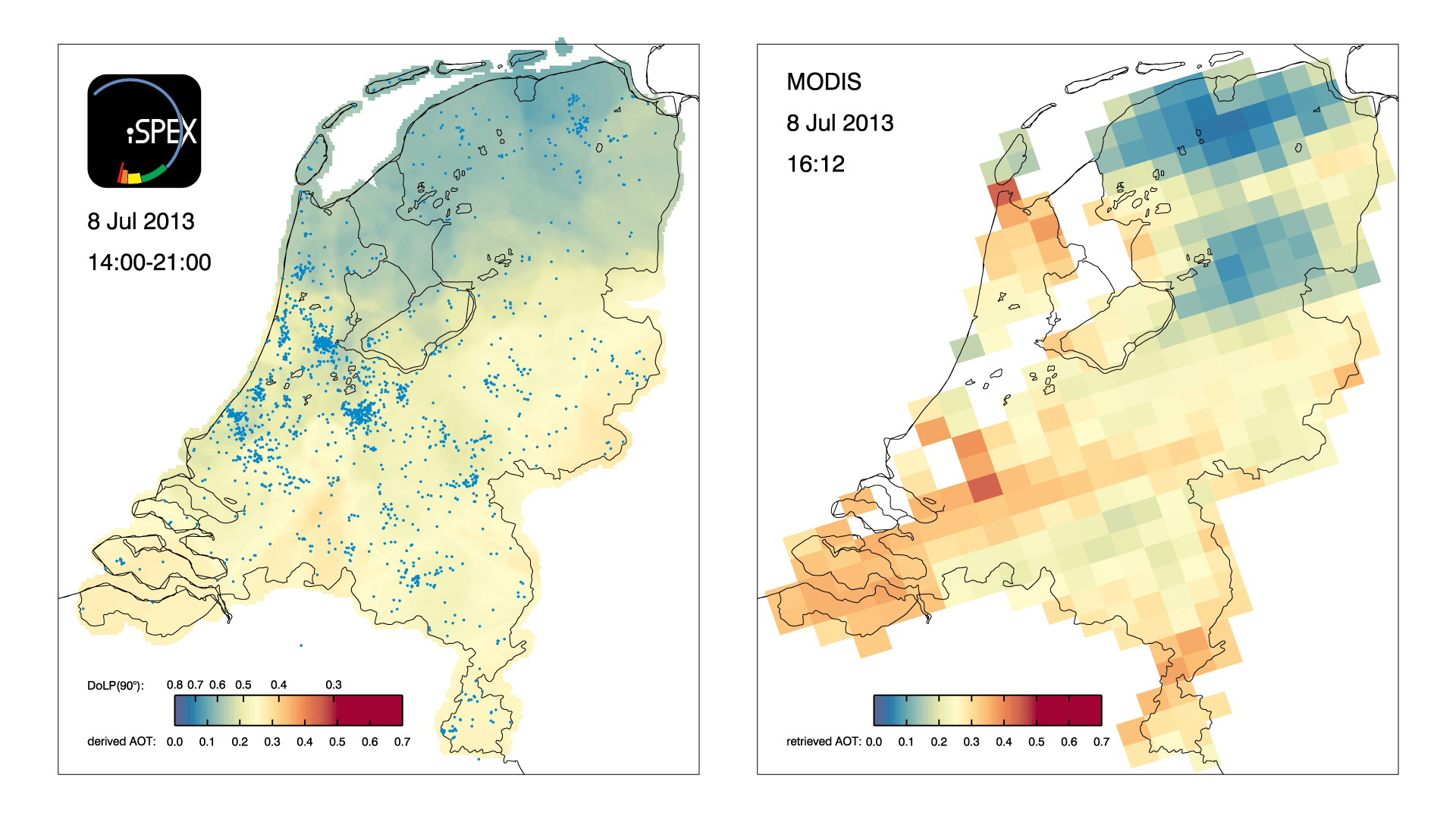 Kaart Fijnstof Nederland iSPEXmetingen leveren nauwkeurige kaarten van fijnstof boven Nederland