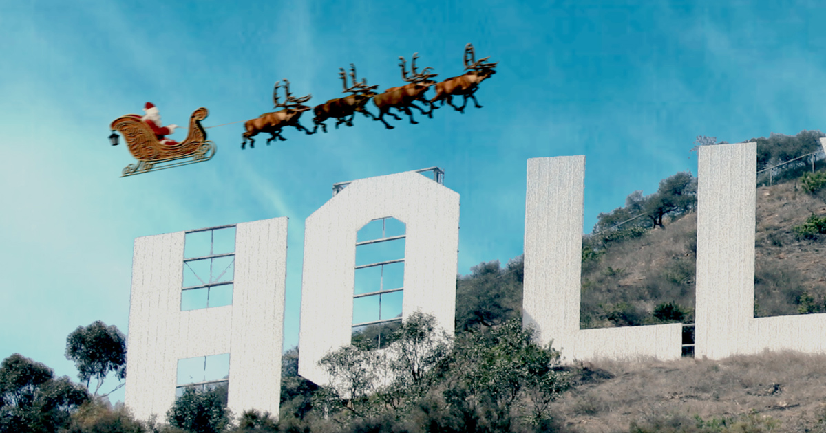 Hollywood Sign; Los Angeles, California Santa Claus Tracker with I