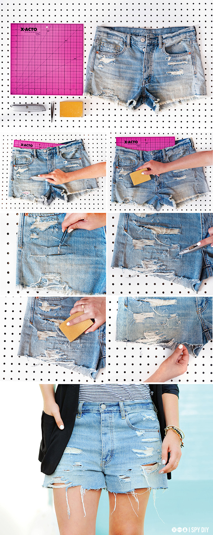 » MY DIY Shredded Distressed Denim