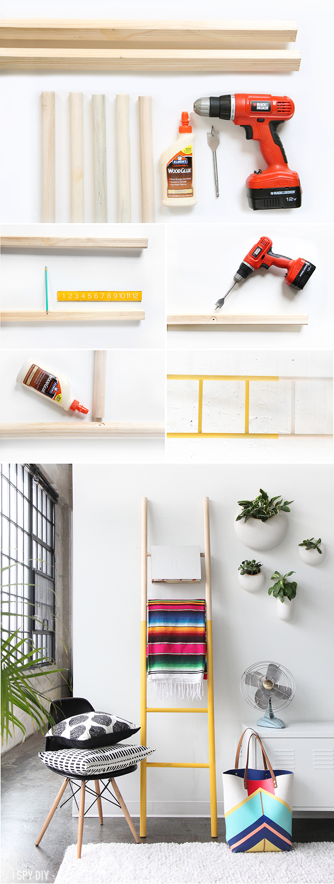 » MY DIY Colorblock Wooden Ladder
