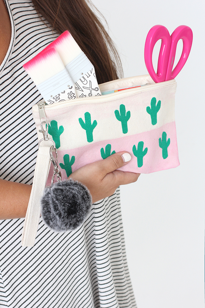 MY DIY BacktoSchool Cotton Canvas Cactus Bag I SPY DIY