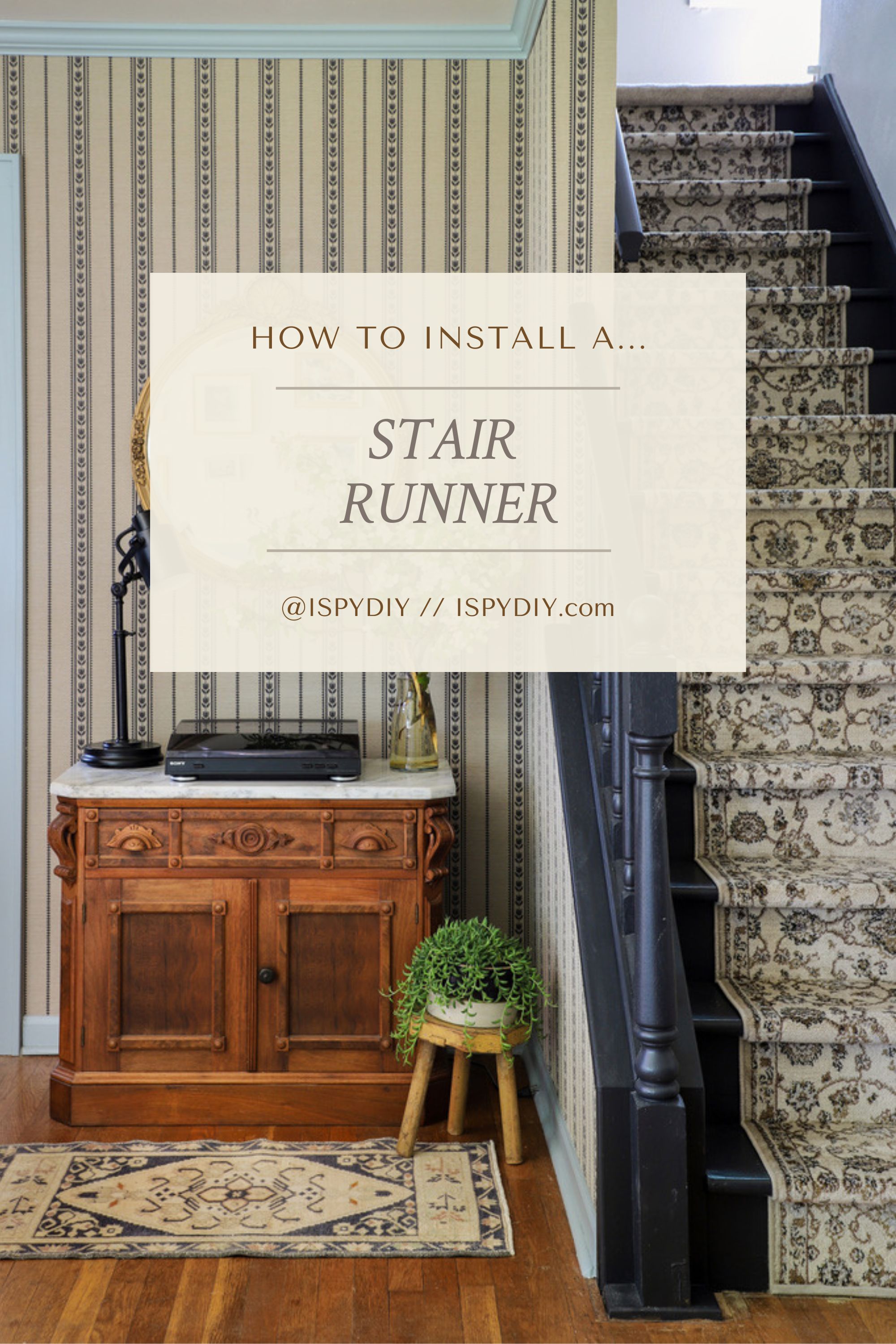 Installing Stair Runner DIY As Seen on Makeover by Monday I SPY DIY