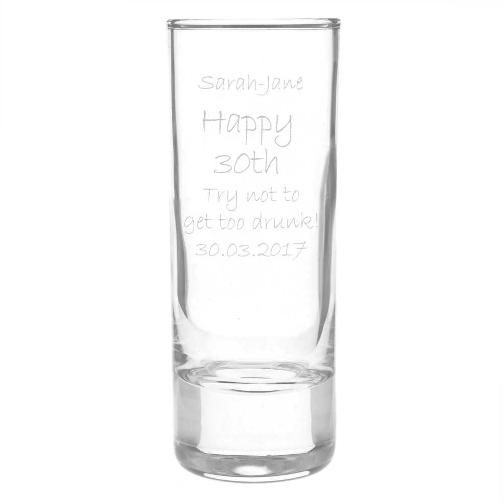 Personalised Engraved Shot Glass Hen Gift Birthday Drink