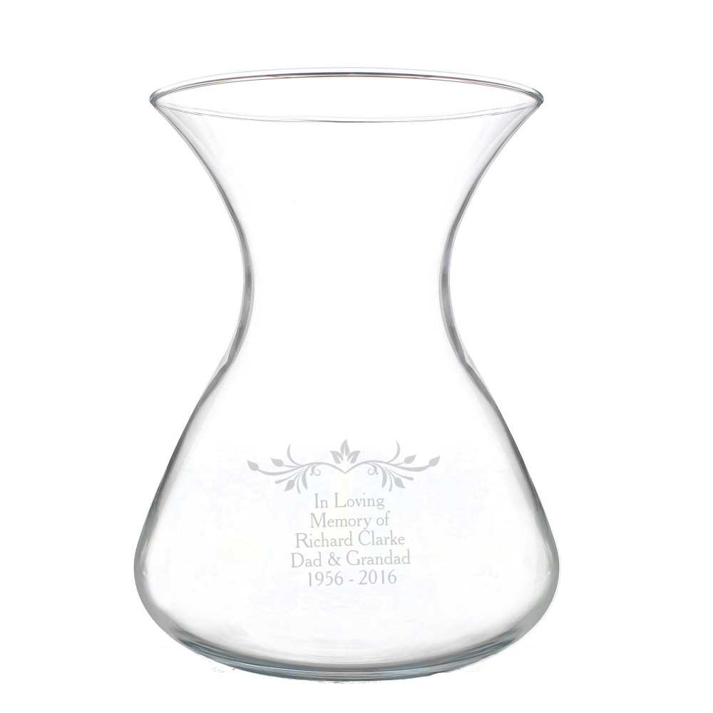 Personalised'Your Sentiments'Glass Vase Engraved Gift Keepsake