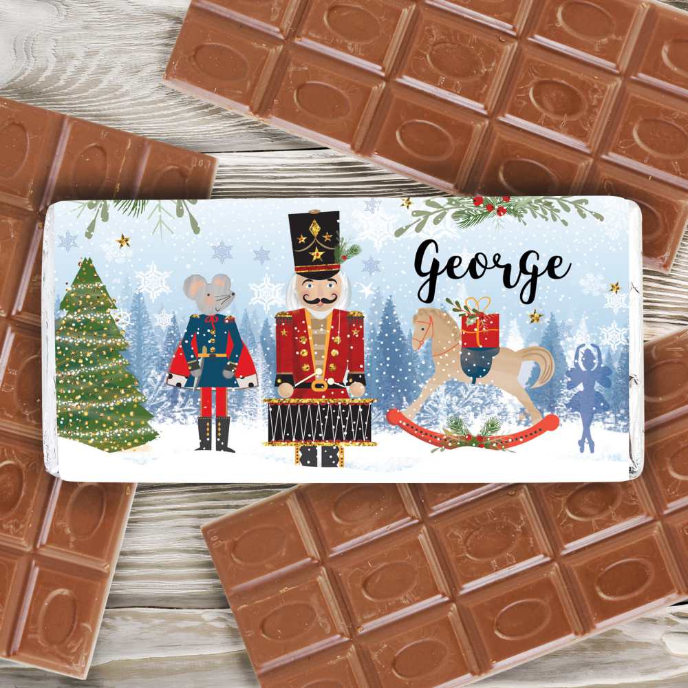 Personalised Nutcracker Milk Chocolate Bar Christmas Gift