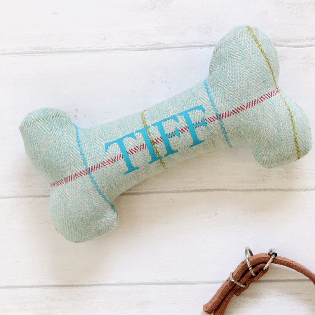 Personalised Fabric Dog Bone Pet Gift Issy UK