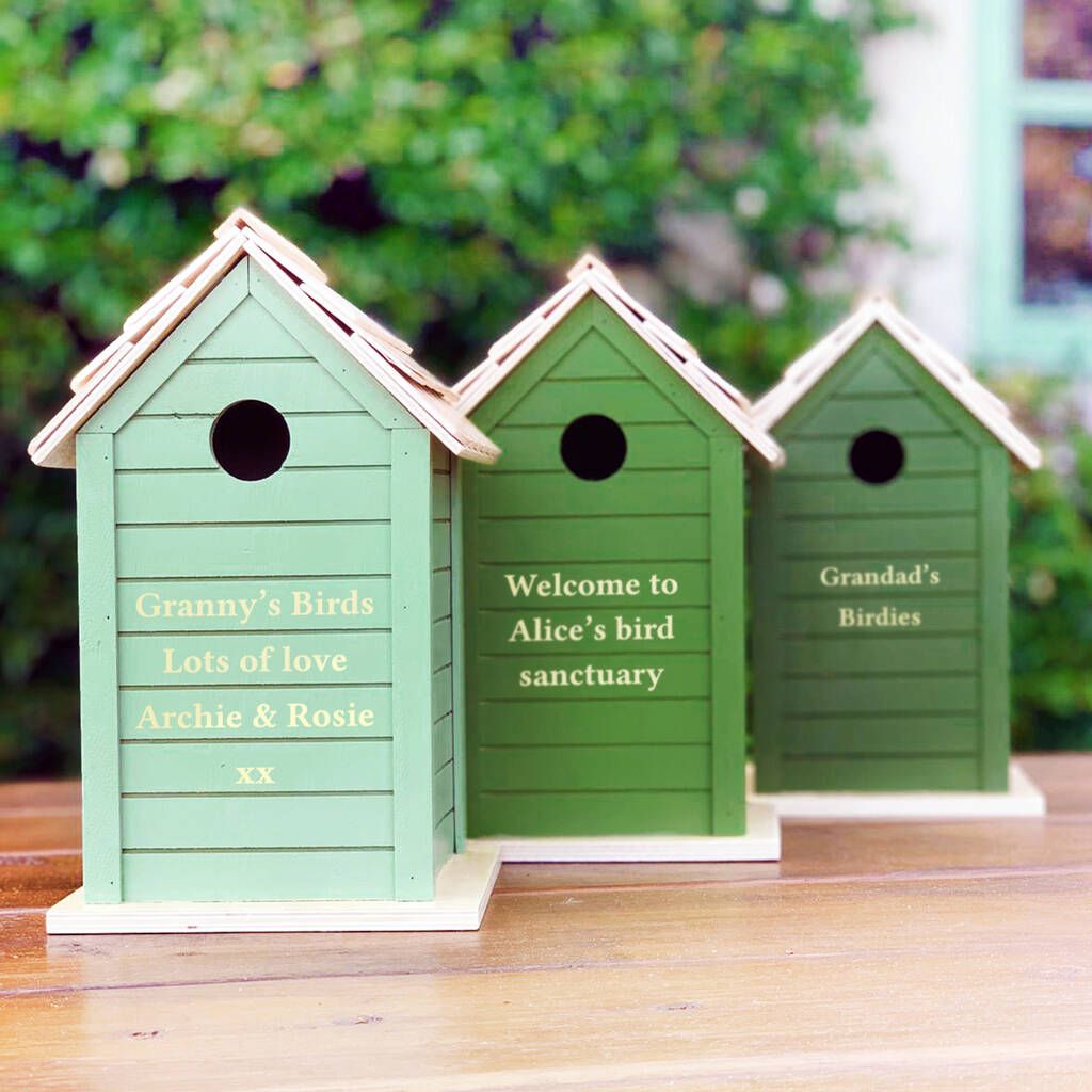 Personalised Wooden Bird Box Bird House Garden Gift Issy UK