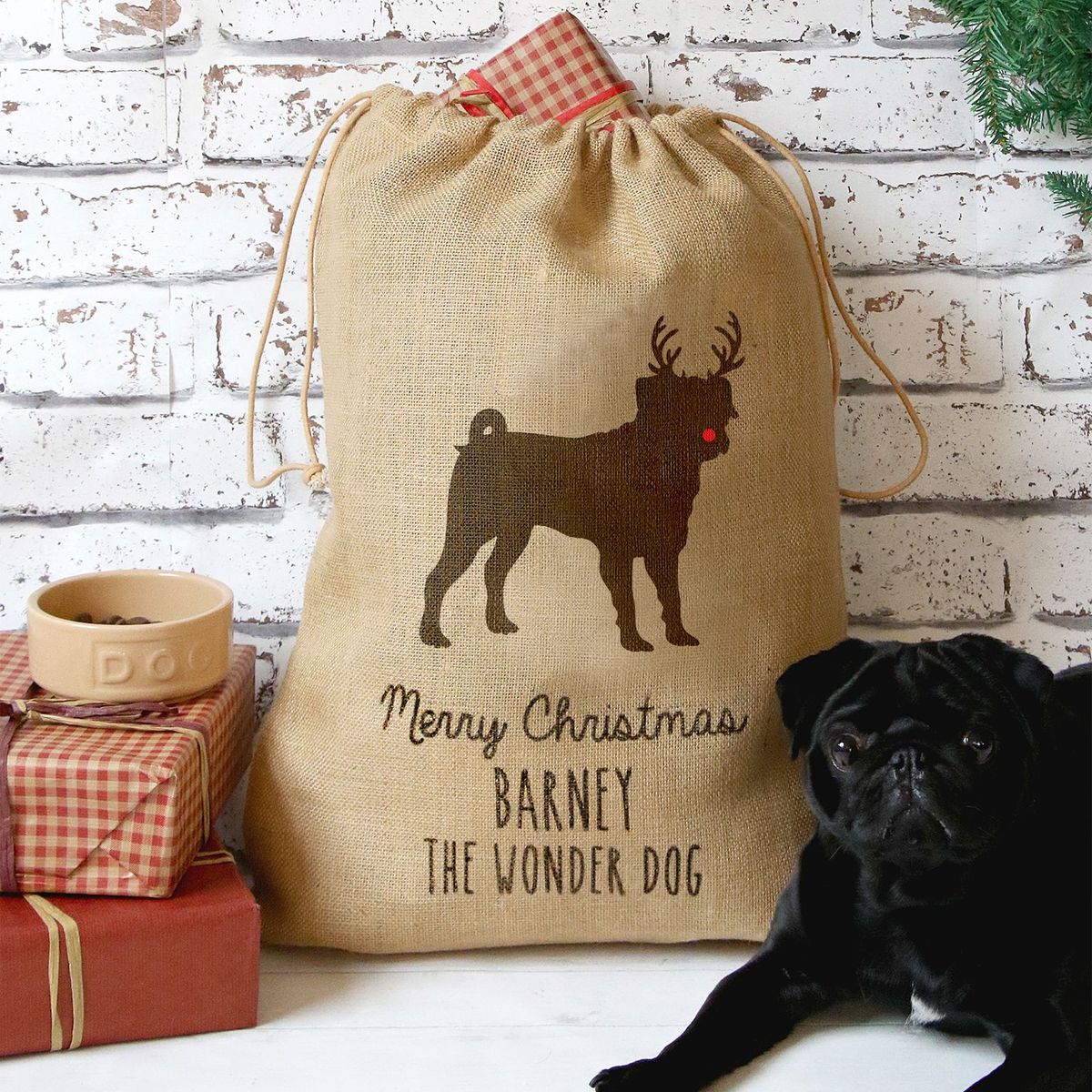 Personalised Christmas Present Dog Sack Pet Gift Issy UK