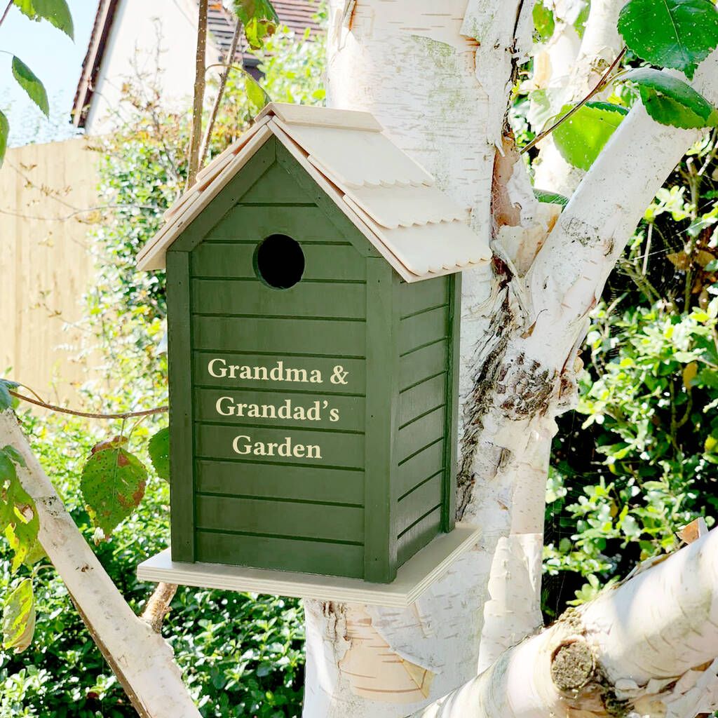 Personalised Wooden Bird Box Bird House Garden Gift Issy UK