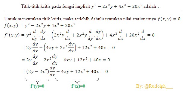 Check spelling or type a new query. Soal Dan Pembahasan Turunan Fungsi Implisit 1 5 Istana Mengajar