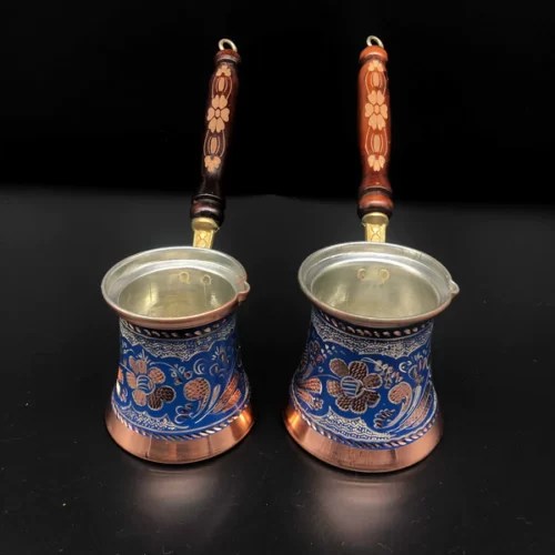 Blue Mallow Turkish Copper Coffee Pot Istanbul Classics