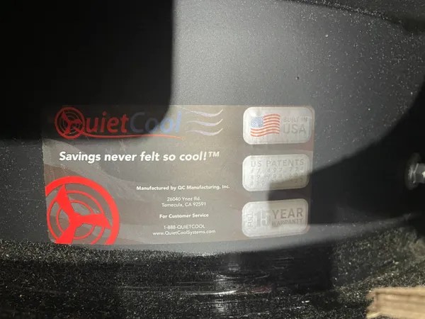 QuietCool 2116 CFM Energy Saver Attic Roof Mount Fan Black AFR SMT ES-2