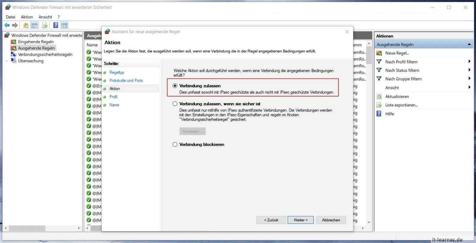 Windows Firewall speziellen Port freigeben ITLearner.de