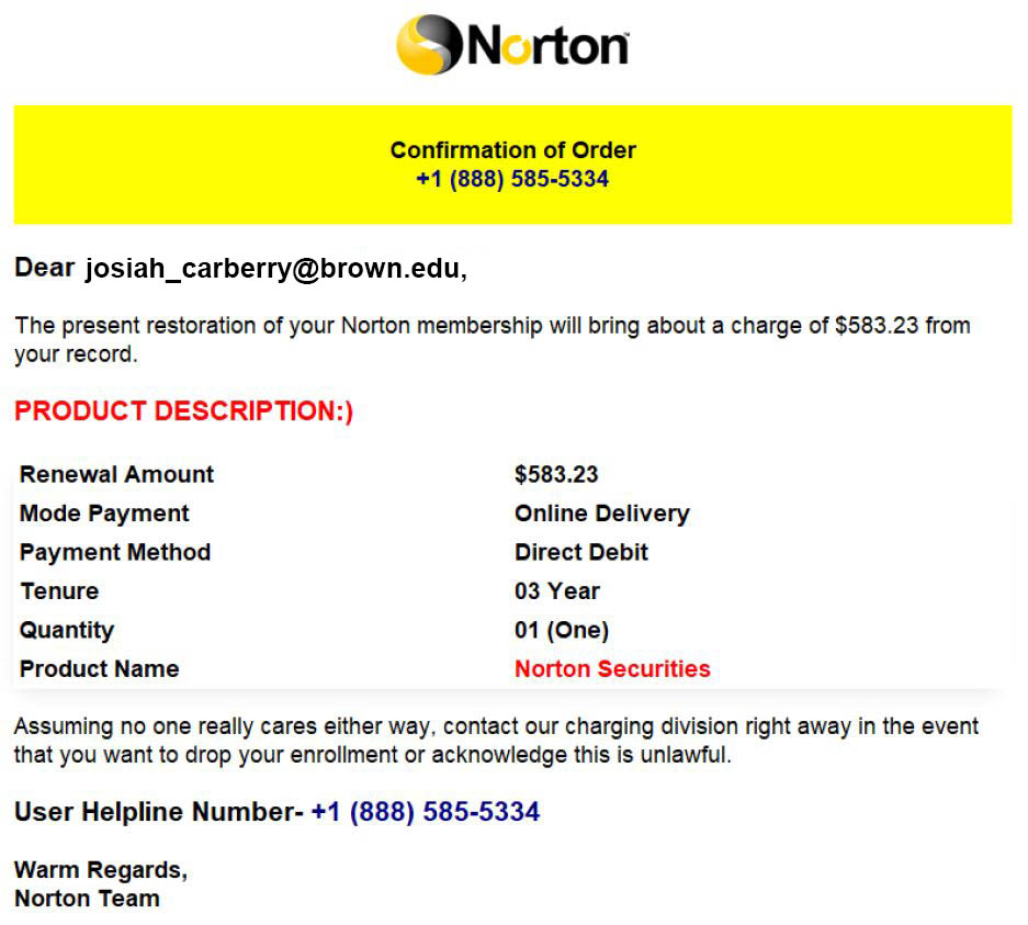 Norton Security Software Scam Examples OIT Brown University, 52% OFF