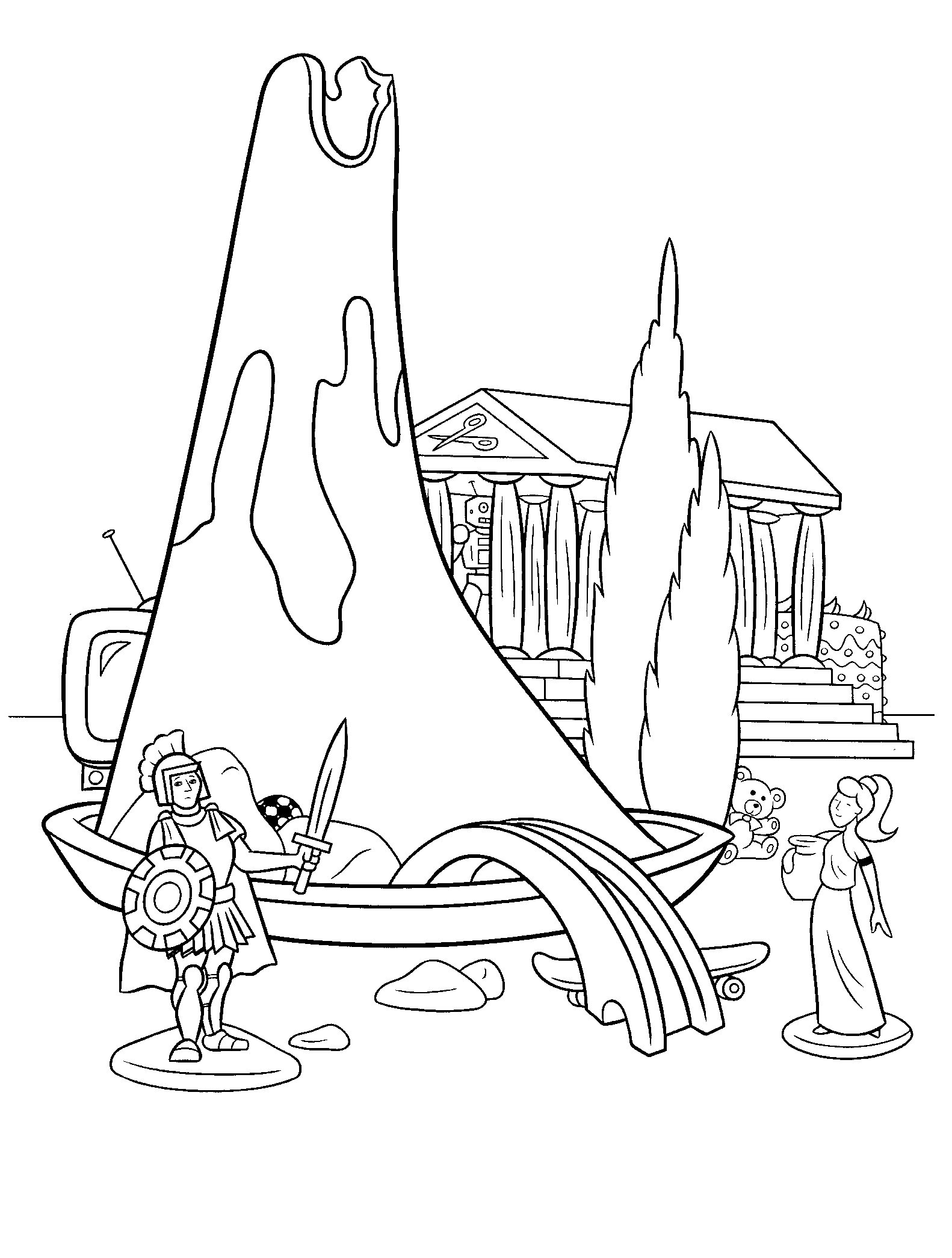 Disegni da colorare Vulcano artificiale