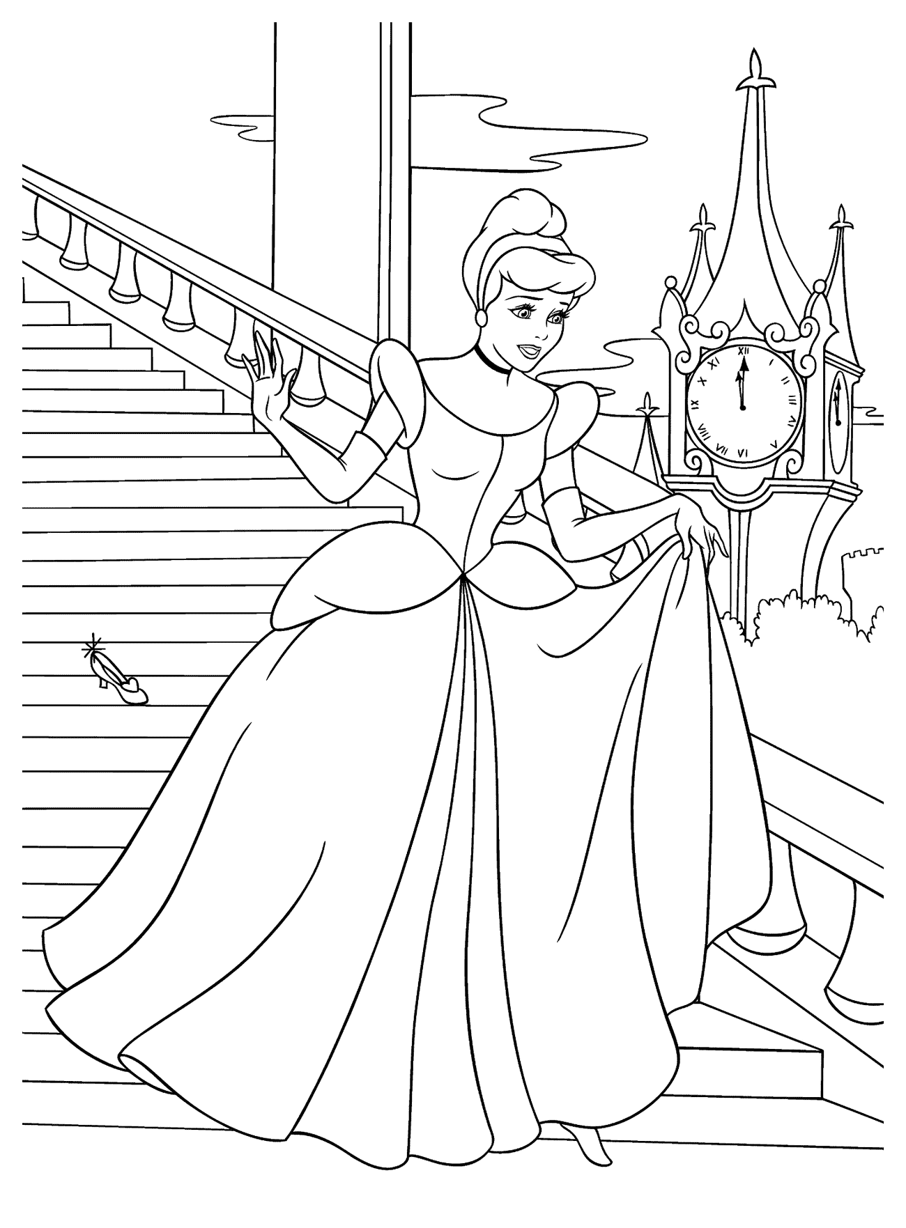 Disegni da colorare Cenerentola ha perso Scarpa