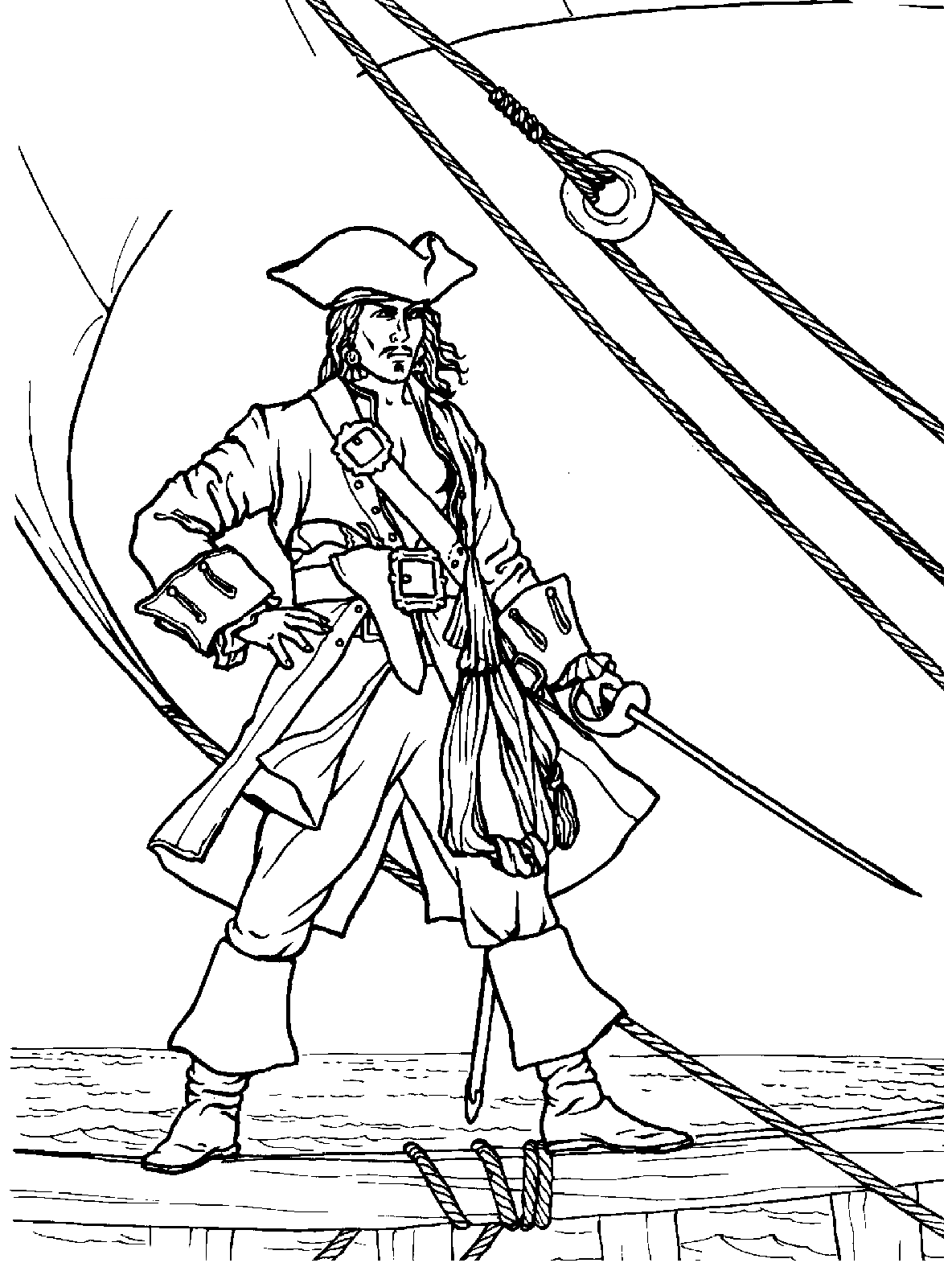 Disegni da colorare Pirata e di imbarco