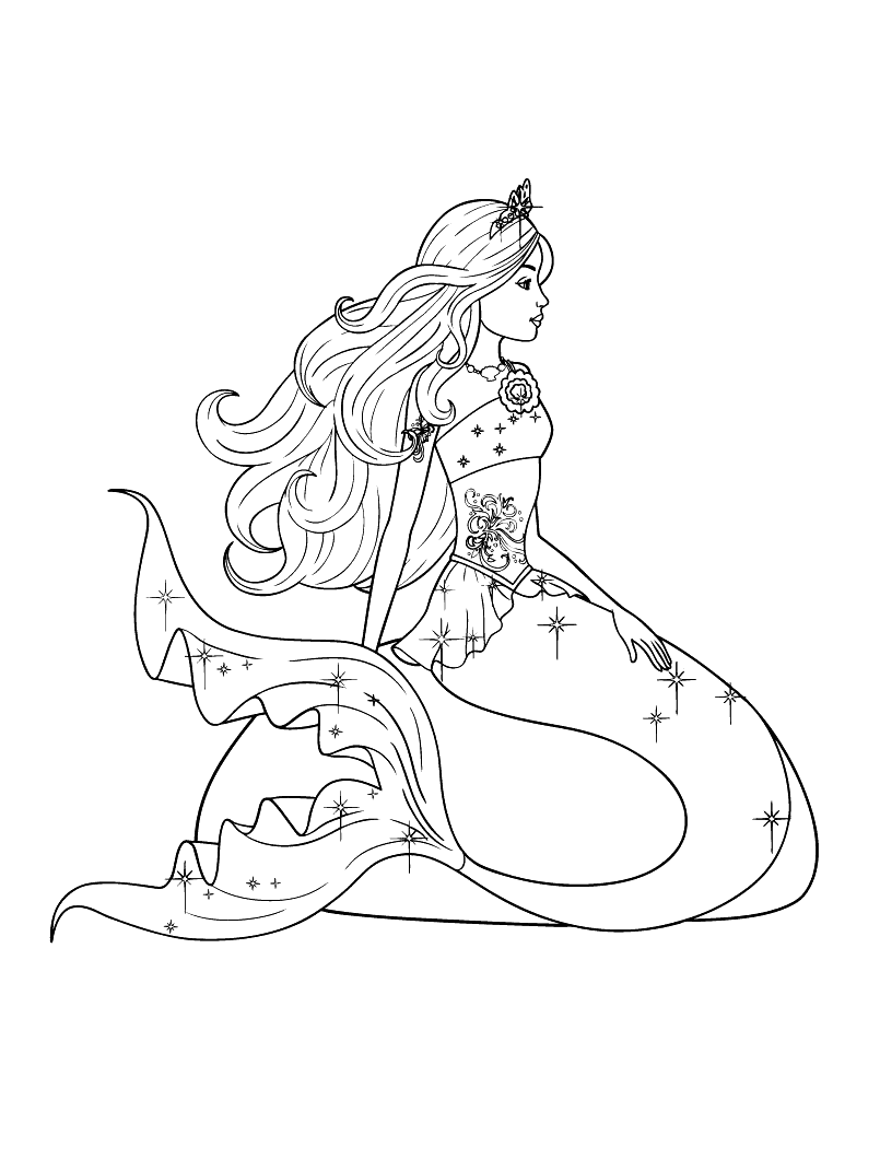 Disegni da colorare Mermaid Barbie