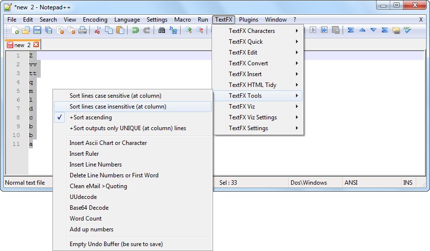 How to Sort Text Using Notepad++