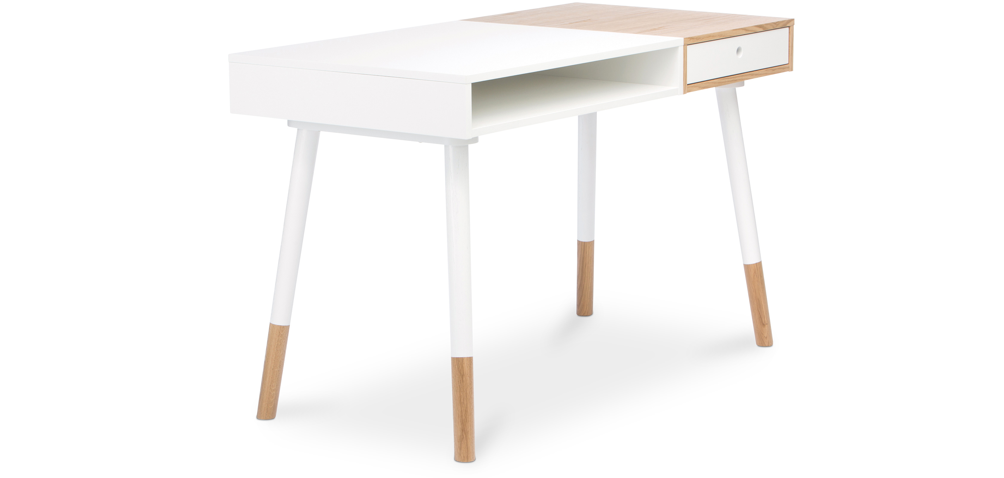 Scrivania di legno bicolore in stile scandinavo