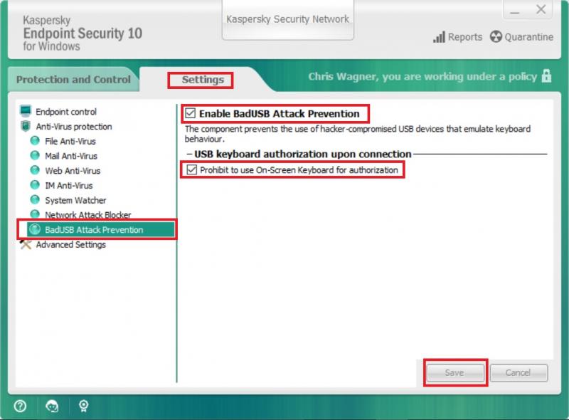 Change Kaspersky settings to allow USB devices Technology Support
