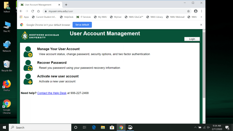 Changing your NMU password IT Services