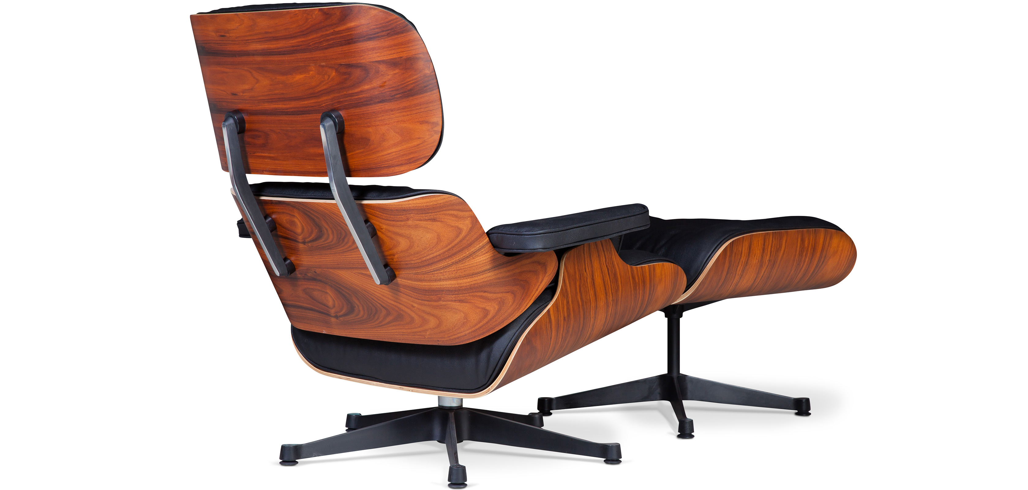 Long Chair & Ottoman pelle premium palissandro Gambe nere