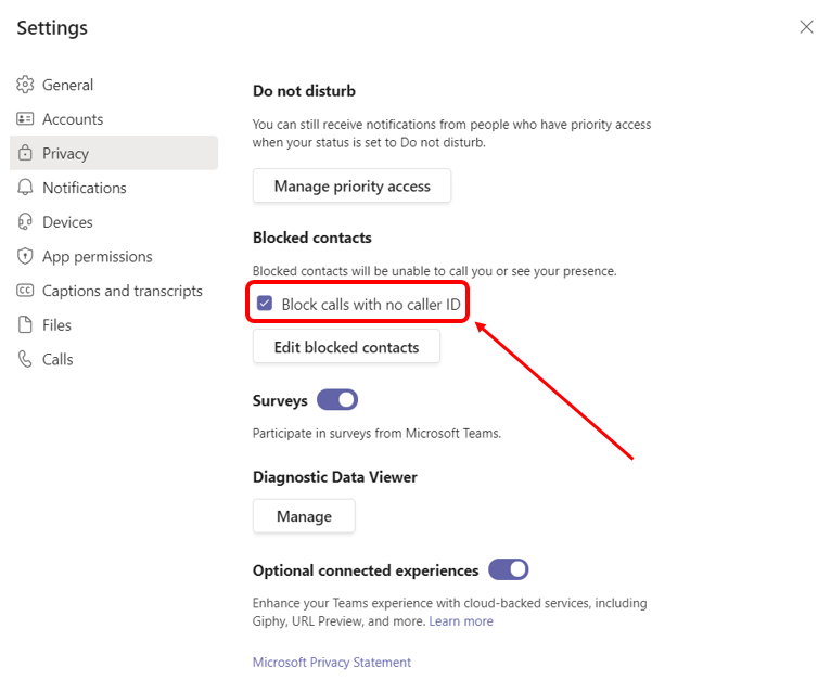 How do I block a nuisance caller in Microsoft Teams? IT Service