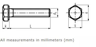 Hex Bolts Dimensions Table | DIN 933 | DIN 931 Size Chart