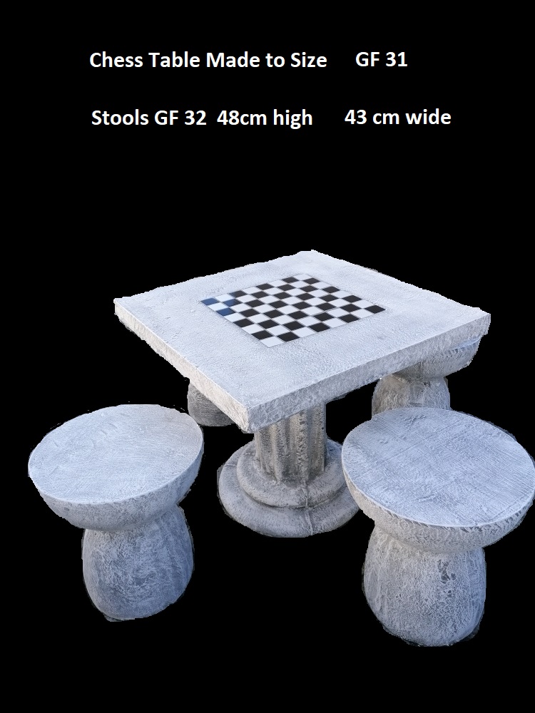 Chess Table Set Ital Cement