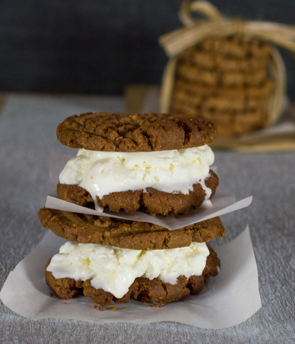 MOUTHWATERING PEANUT BUTTER AND NUTELLA ICE CREAM SANDWICH