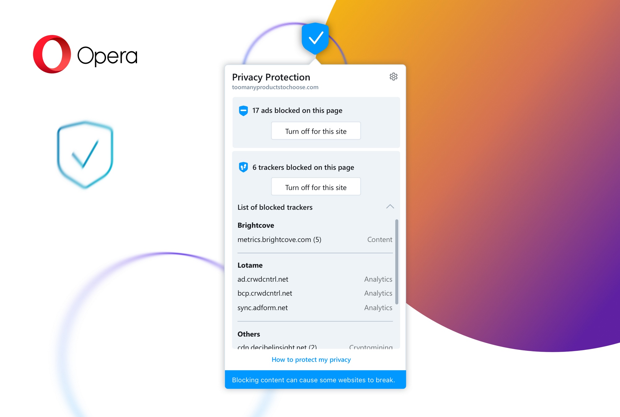 В свежей версии браузера Opera для ПК обновилась адресная строка, дизайн закладок и истории, а также появилась возможность увидеть заблокированные веб-трекеры