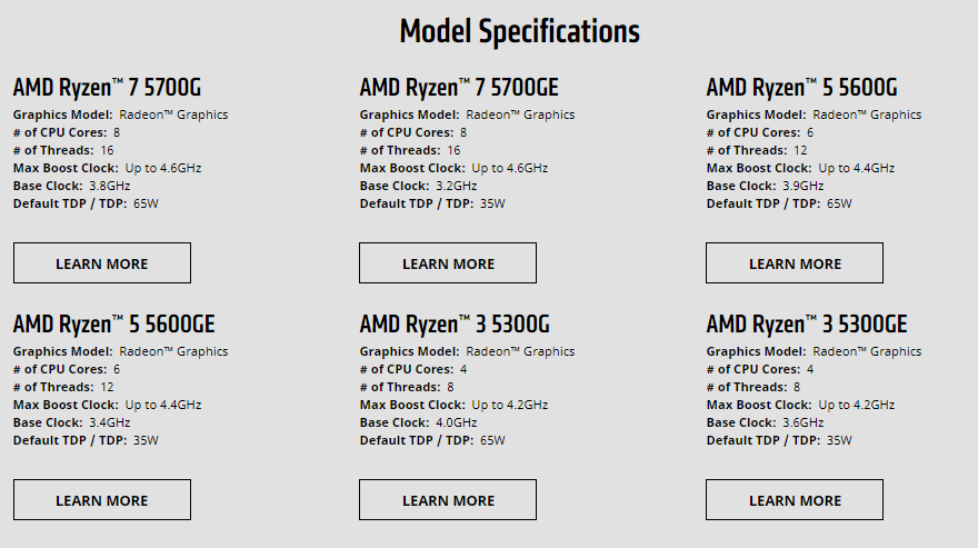AMD представила десктопные APU Ryzen 5000G (Cezanne) — в рознице они появятся только к концу этого года