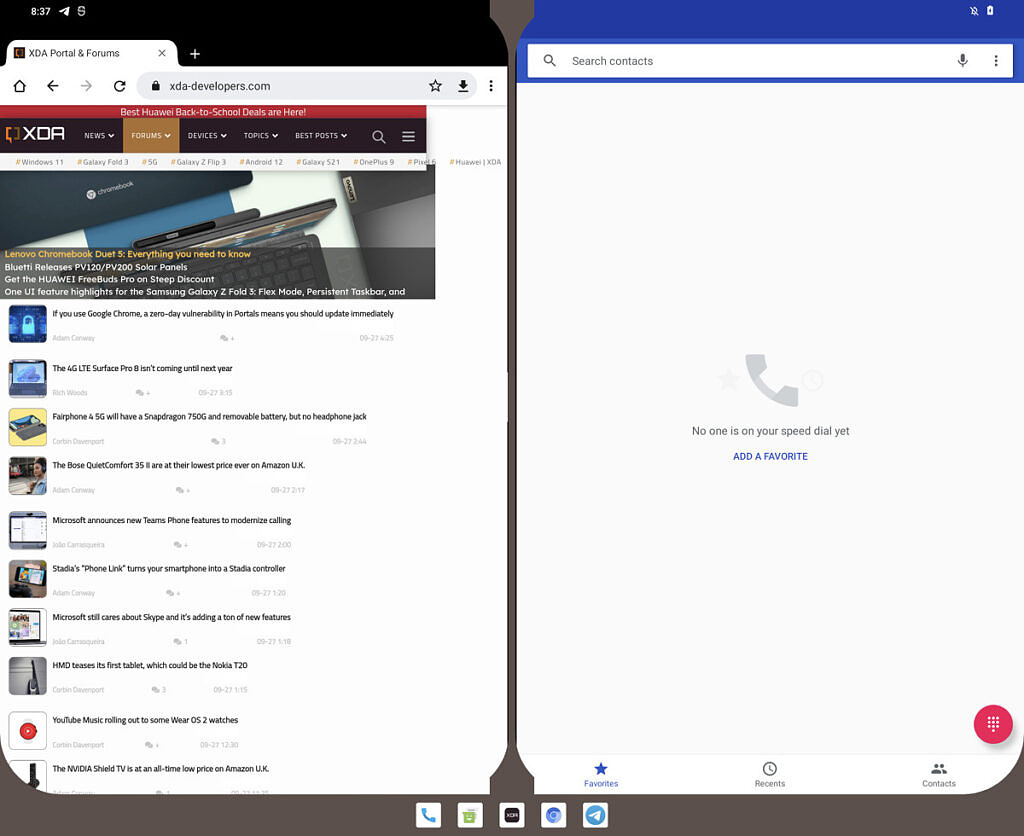 Обновление Android 12.1 должно улучшить использование складных устройств