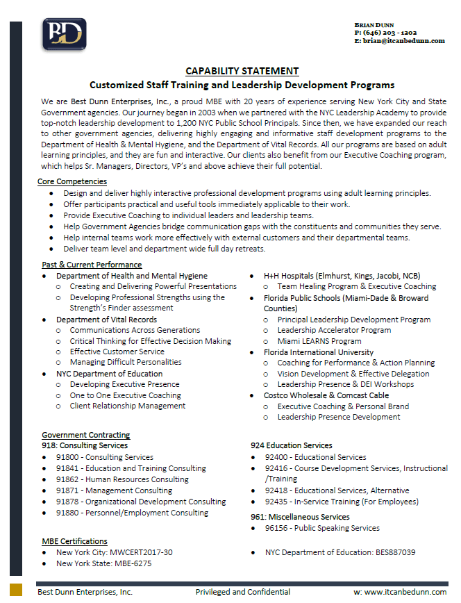 Capability Statement