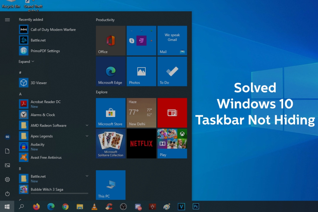 How To Fix Windows Taskbar Not Auto Hiding In Fullscreen Itechcliq