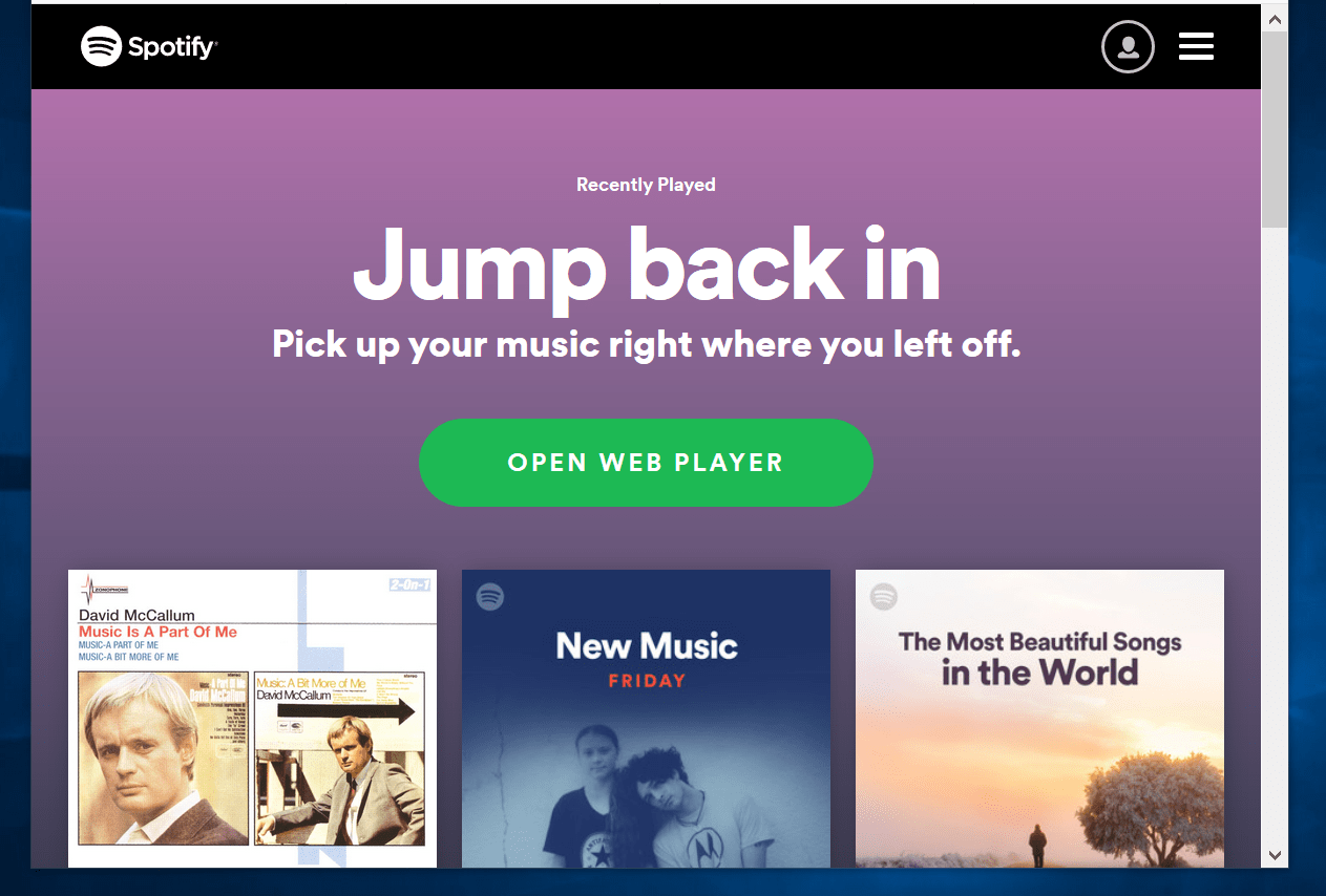 open spotify online