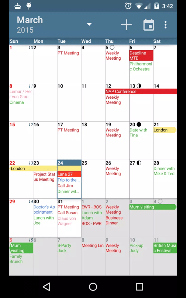 Top 5 Calendar App for Android & Tabs