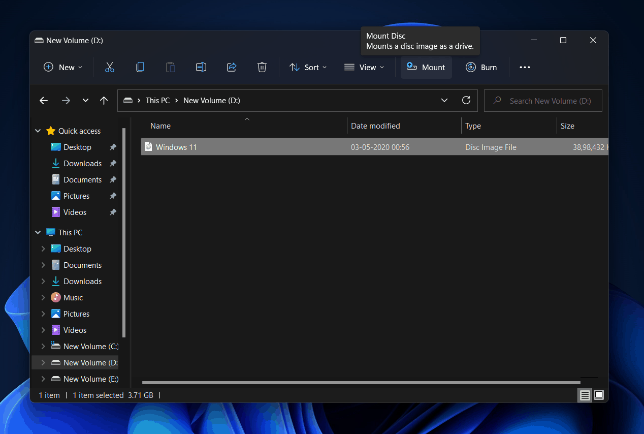 How to Mount or Unmount ISO files on Windows 11