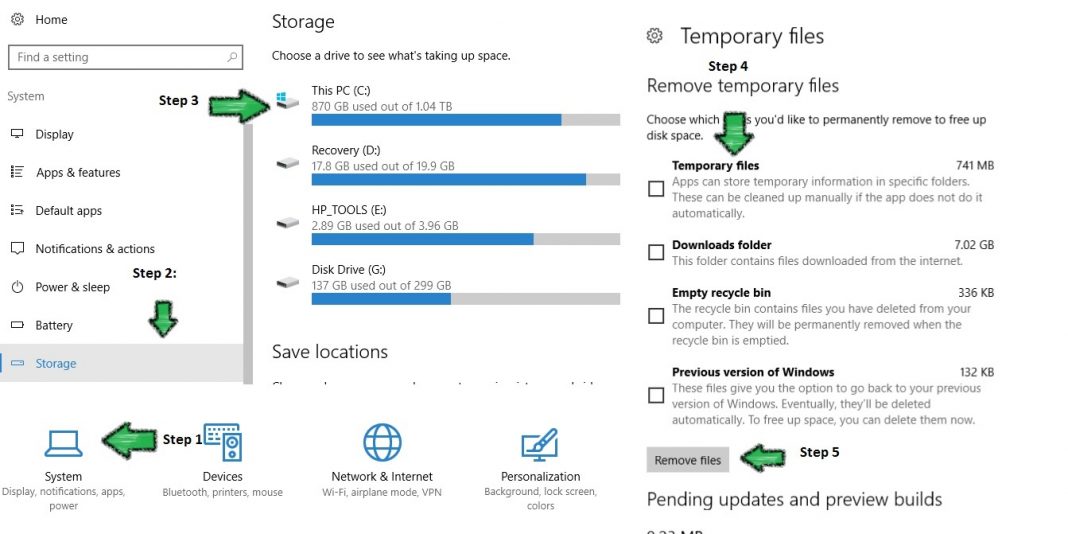 Delete Temporary Files in Windows 10 to Free Space